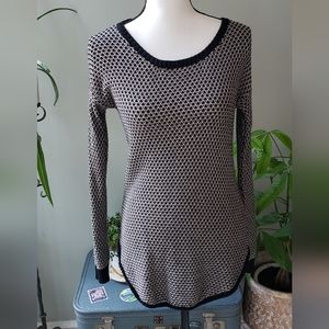 Splendid Black Tan Open Weave Pullover Sweater Size S